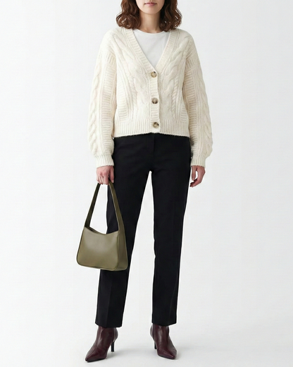 Clara Wren Cropped Knit Cardigan