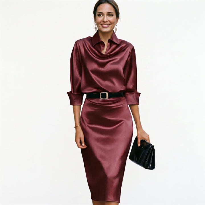 Wilhelmina Fairholme Burgundy Wedding Guest Dress