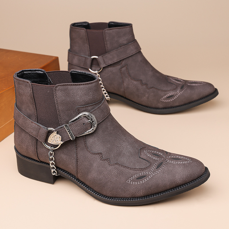 Cora Shelton Suede Western Leather Cowboy Boots