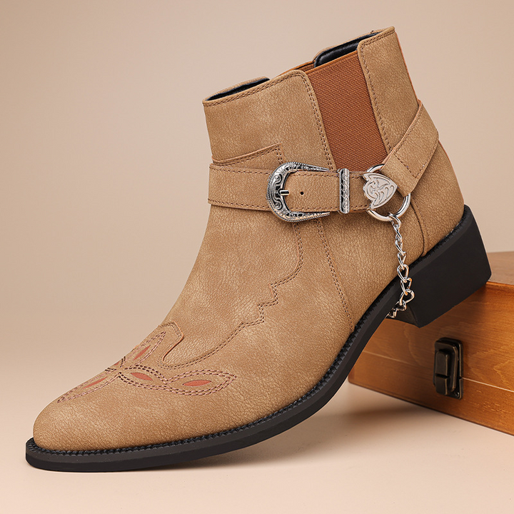 Cora Shelton Suede Western Leather Cowboy Boots