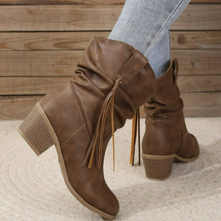 Billie Rhodes Slouch Vegan Leather Cowboy Boots