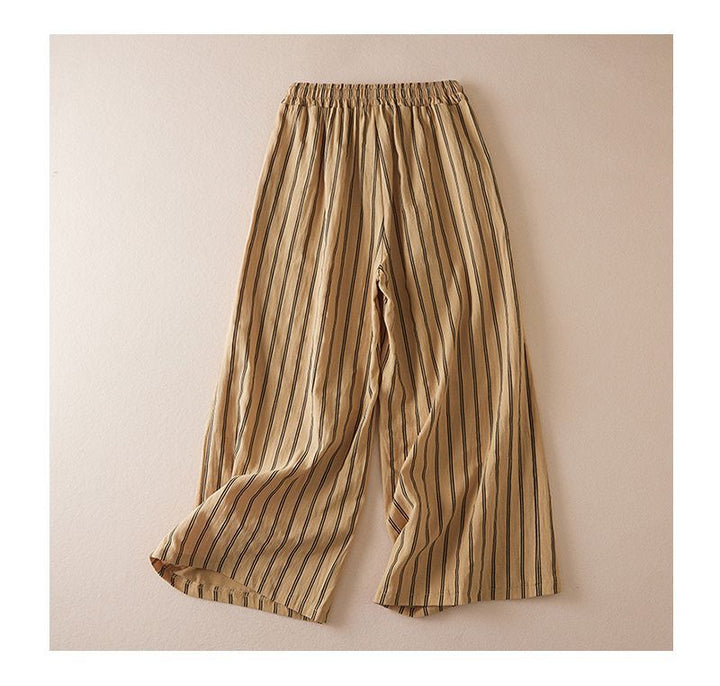 Piper Dumont - Striped Wide-Leg Drawstring Pants - Back to School Comfort
