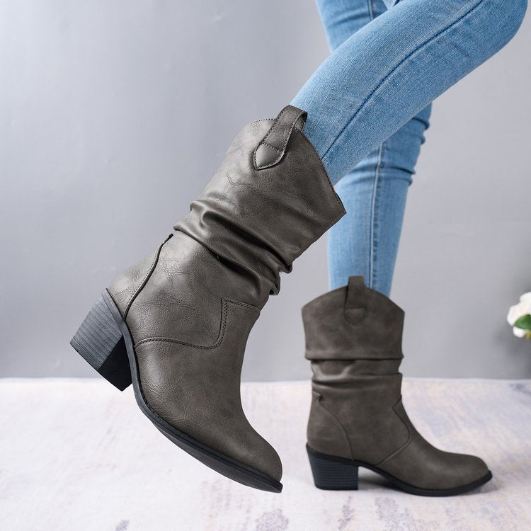 Billie Rhodes Slouch Vegan Leather Cowboy Boots