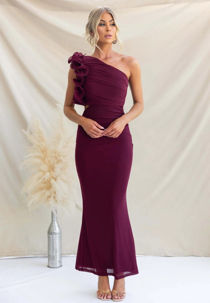 Leonie Torrington Burgundy Wedding Guest Dress
