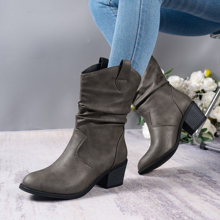 Billie Rhodes Slouch Vegan Leather Cowboy Boots