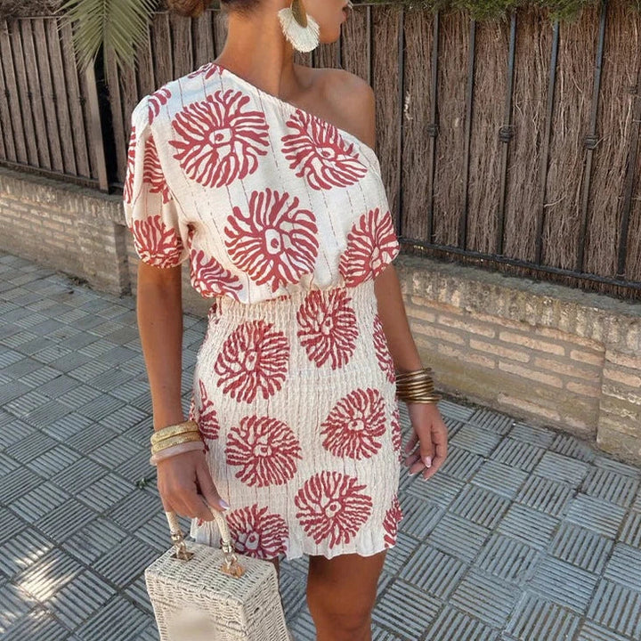 Lenoir Bisset Off Shoulder Floral Mini Dress