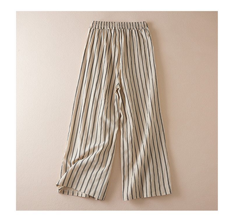 Piper Dumont - Striped Wide-Leg Drawstring Pants - Back to School Comfort