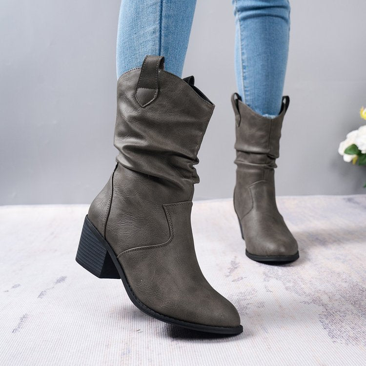 Billie Rhodes Slouch Vegan Leather Cowboy Boots