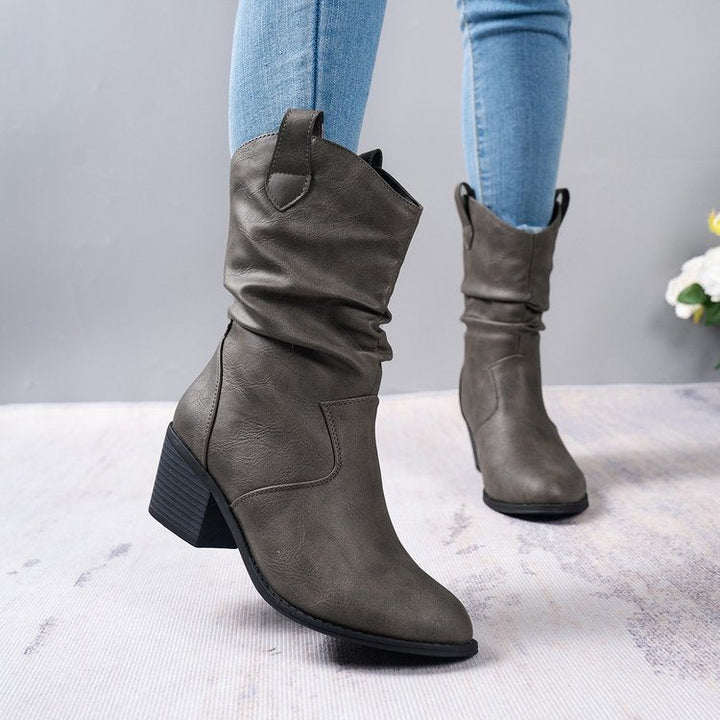 Billie Rhodes Slouch Vegan Leather Cowboy Boots