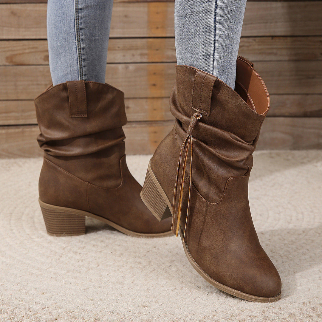 Billie Rhodes Slouch Vegan Leather Cowboy Boots