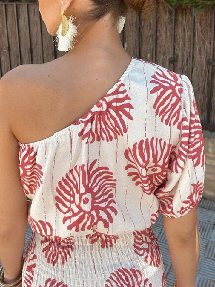 Lenoir Bisset Off Shoulder Floral Mini Dress