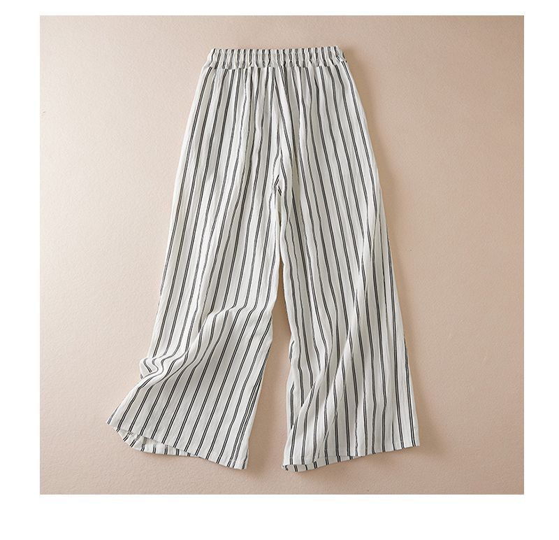 Piper Dumont - Striped Wide-Leg Drawstring Pants - Back to School Comfort