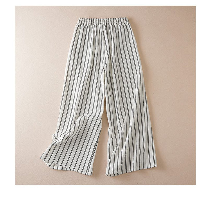 Piper Dumont - Striped Wide-Leg Drawstring Pants - Back to School Comfort