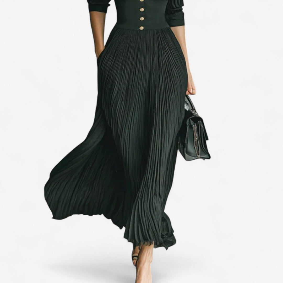 Elena Venturi Pleated Maxi Dress