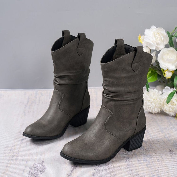 Billie Rhodes Slouch Vegan Leather Cowboy Boots