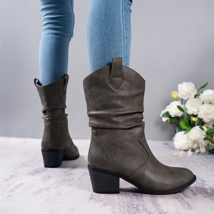 Billie Rhodes Slouch Vegan Leather Cowboy Boots