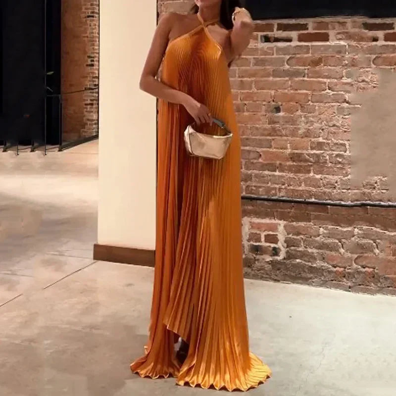 Bianca Venturi Pleated Maxi Dress