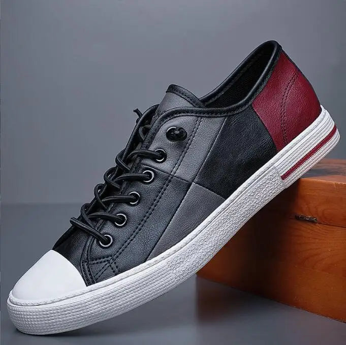 Men Leather Loafers 2025 New Autumn Breathable Men Casual Shoes Lace Up Male Driving Shoes Comfortable Sneakers
