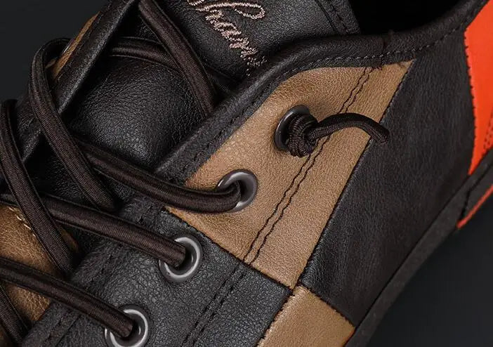 Men Leather Loafers 2025 New Autumn Breathable Men Casual Shoes Lace Up Male Driving Shoes Comfortable Sneakers