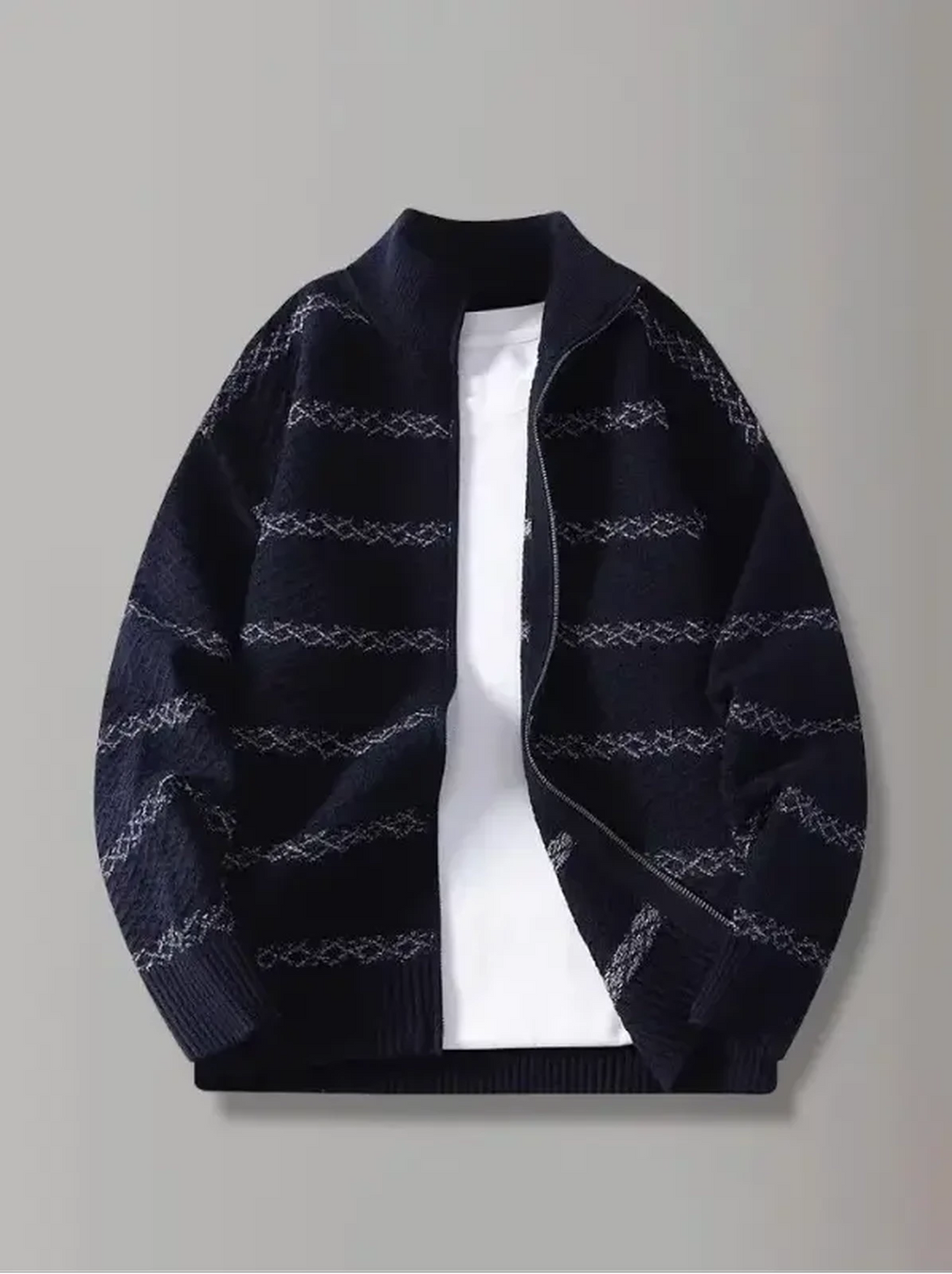Julian Cross Knit Zip Sweater