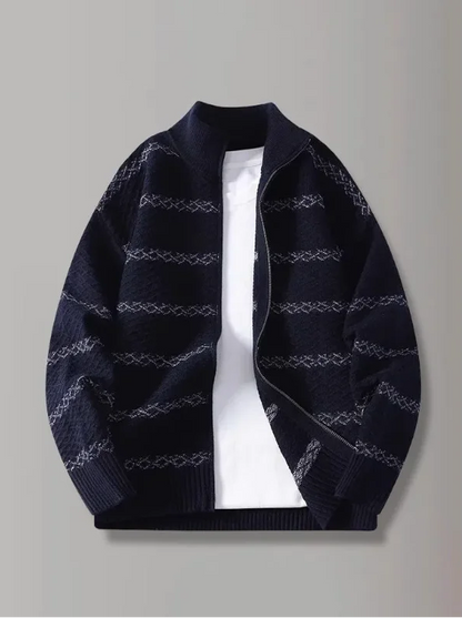 Julian Cross Knit Zip Cardigan