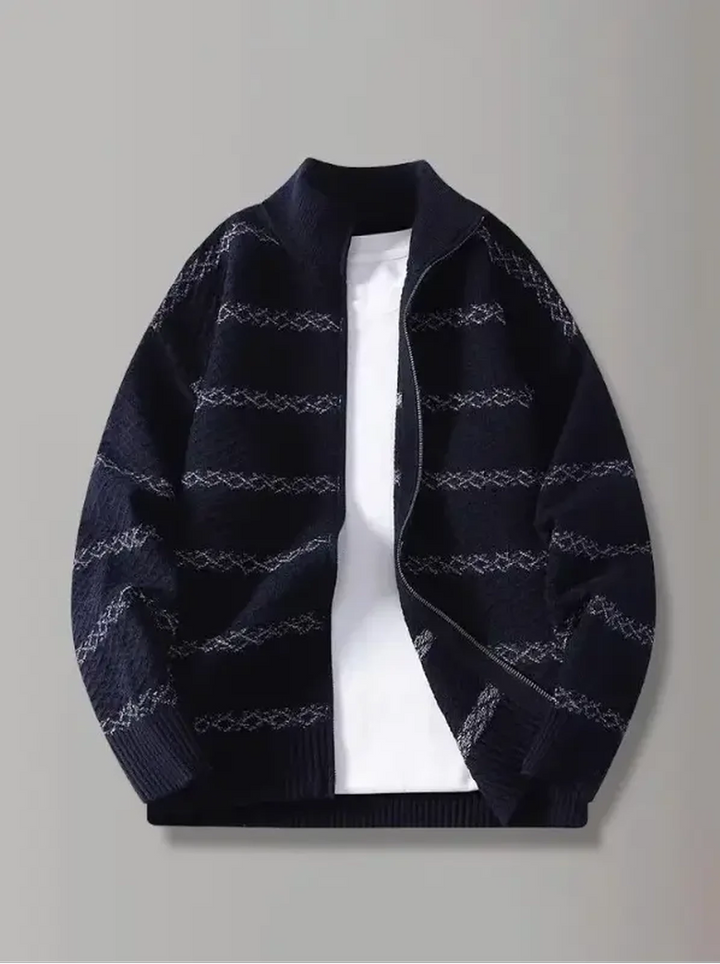 Julian Cross Knit Zip Sweater