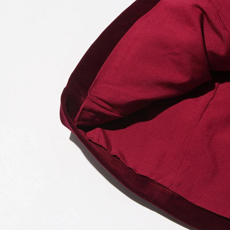 Clemence Merrivale Burgundy Wedding Guest Dress