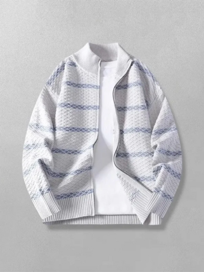 Julian Cross Knit Zip Cardigan