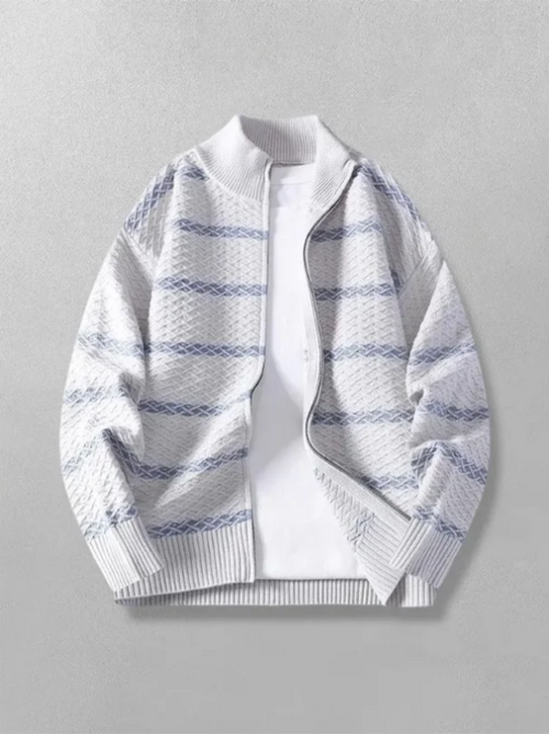 Julian Cross Knit Zip Cardigan