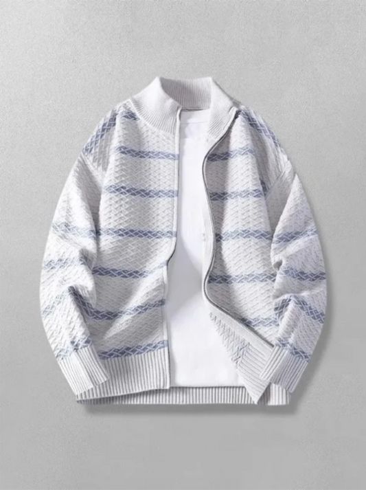 Julian Cross Knit Zip Cardigan