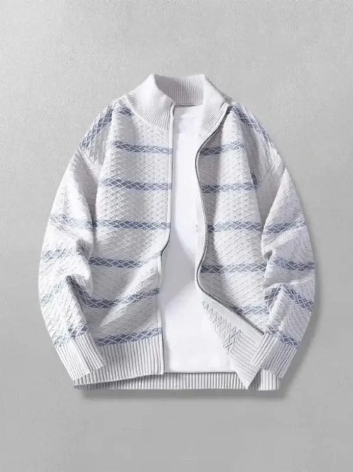 Julian Cross Knit Zip Sweater