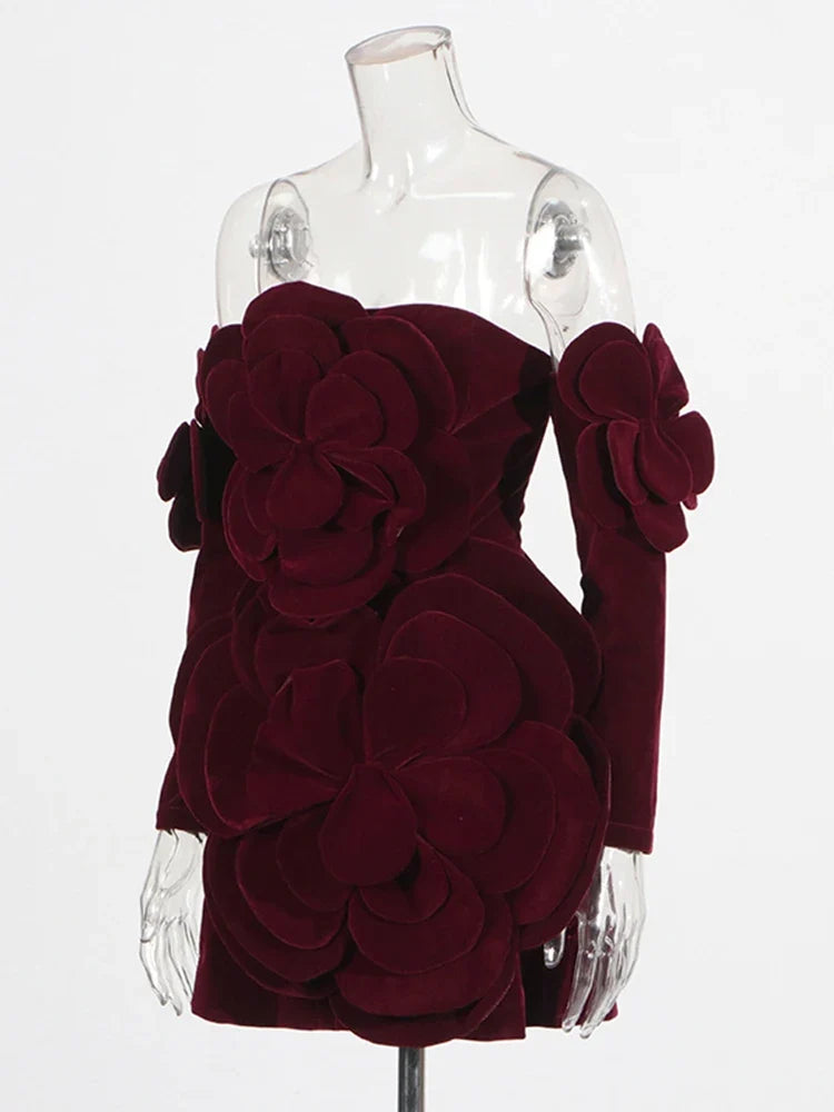 Clemence Merrivale Burgundy Wedding Guest Dress