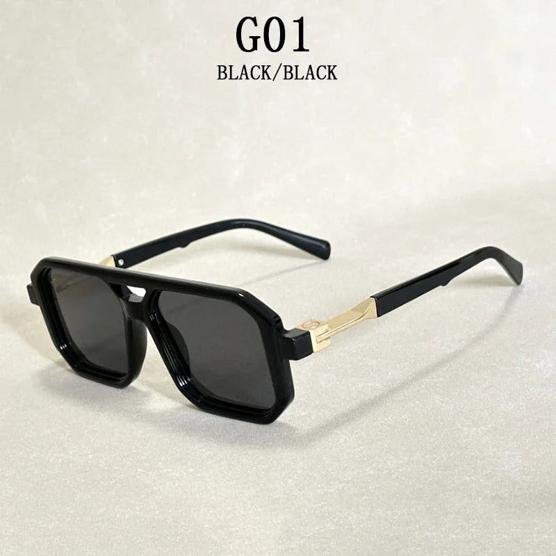 2024 Vintage Fashion Sun Protection Sunglasses for Men Square Shades Retro Flair Sunglasses Womens Trendy Shades Gafas De Sol