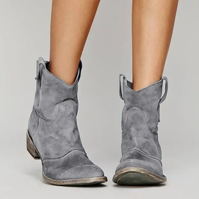 Sienna Vale Vintage Pointed Toe Ankle Cowboy Boots