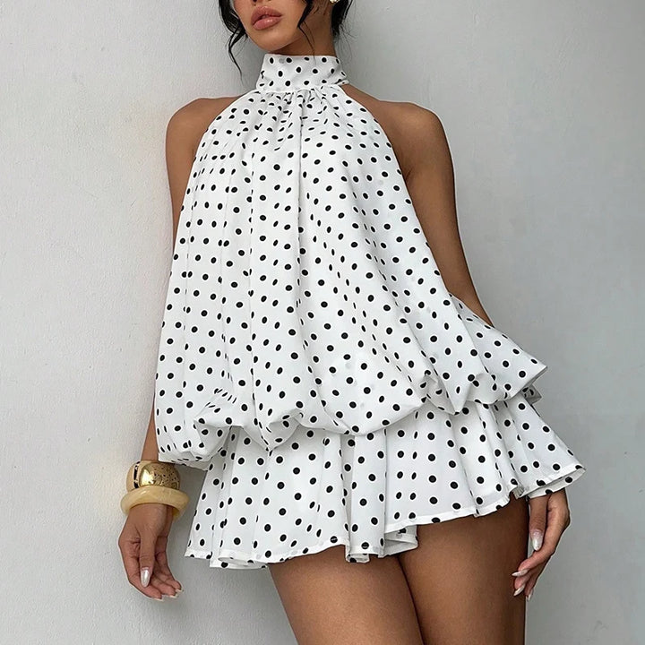 Elena Marcelli Polka Dot Mini Dress