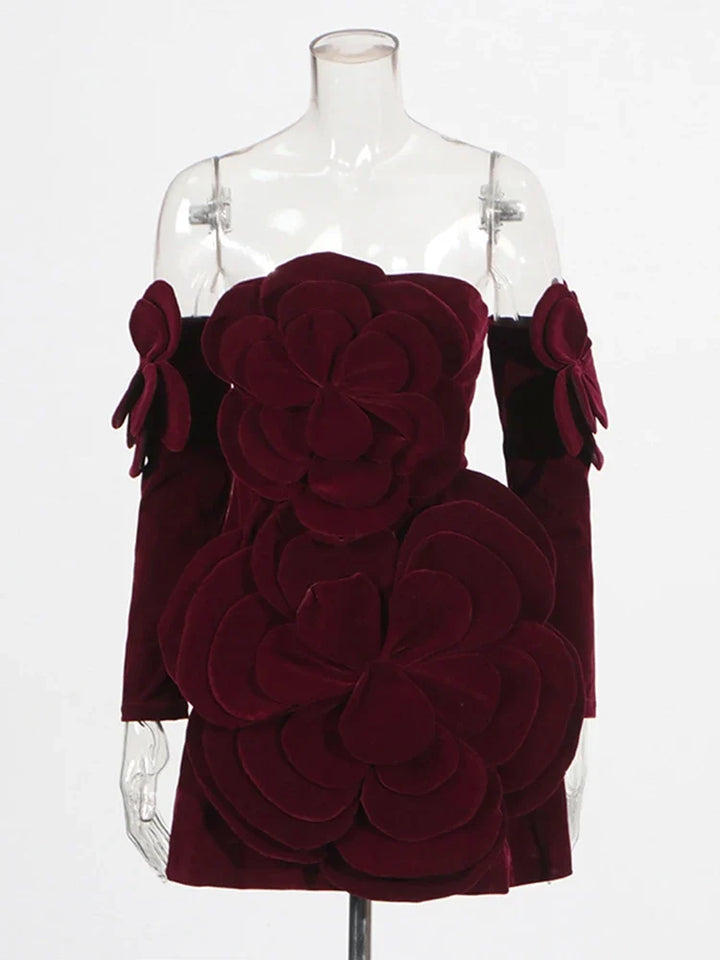 Clemence Merrivale Burgundy Wedding Guest Dress