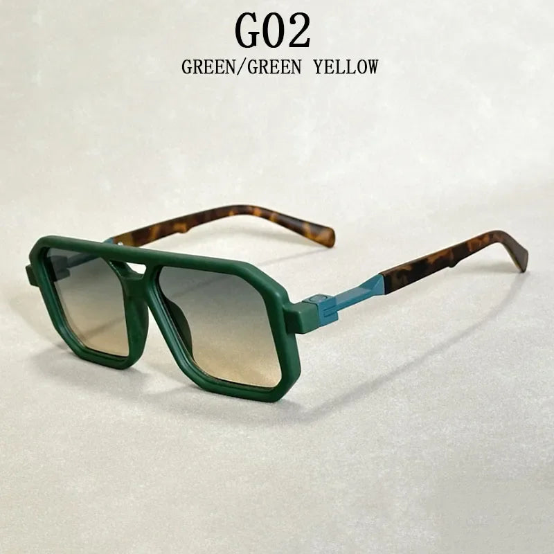 2024 Vintage Fashion Sun Protection Sunglasses for Men Square Shades Retro Flair Sunglasses Womens Trendy Shades Gafas De Sol