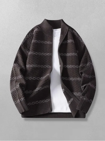 Julian Cross Knit Zip Cardigan