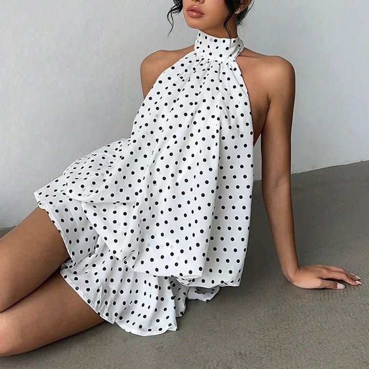 Elena Marcelli Polka Dot Mini Dress
