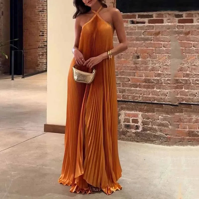 Bianca Venturi Pleated Maxi Dress