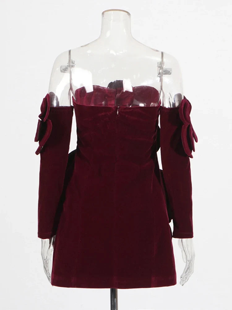 Clemence Merrivale Burgundy Wedding Guest Dress