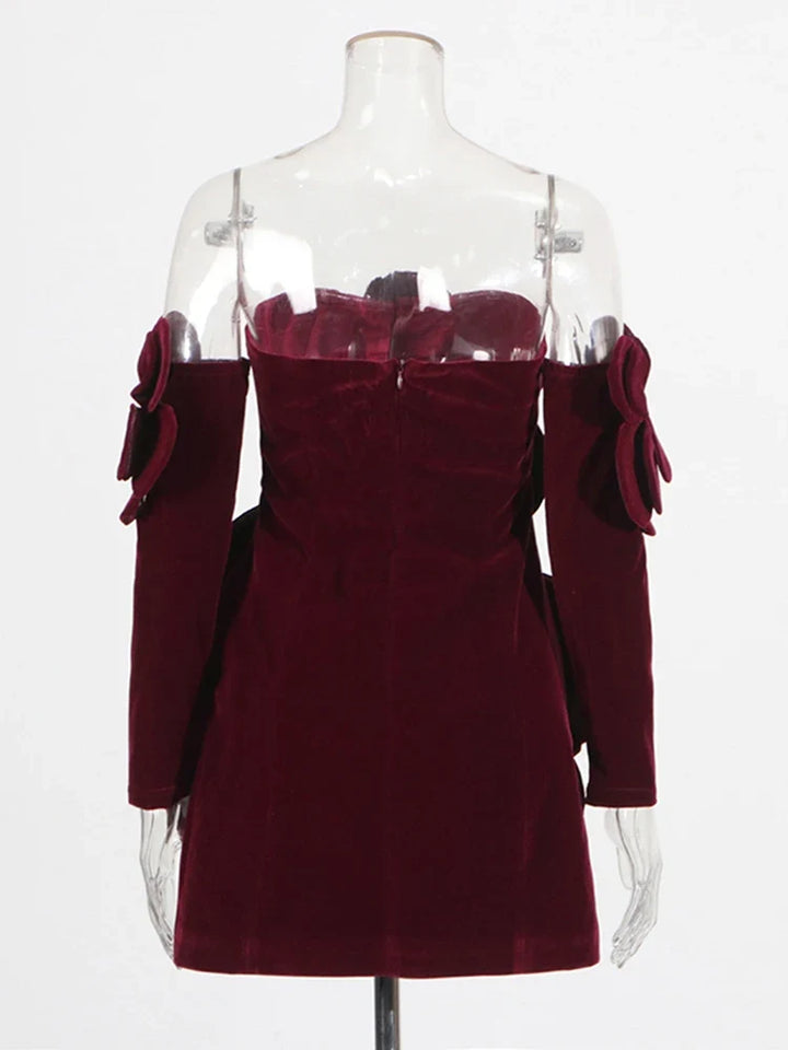 Clemence Merrivale Burgundy Wedding Guest Dress