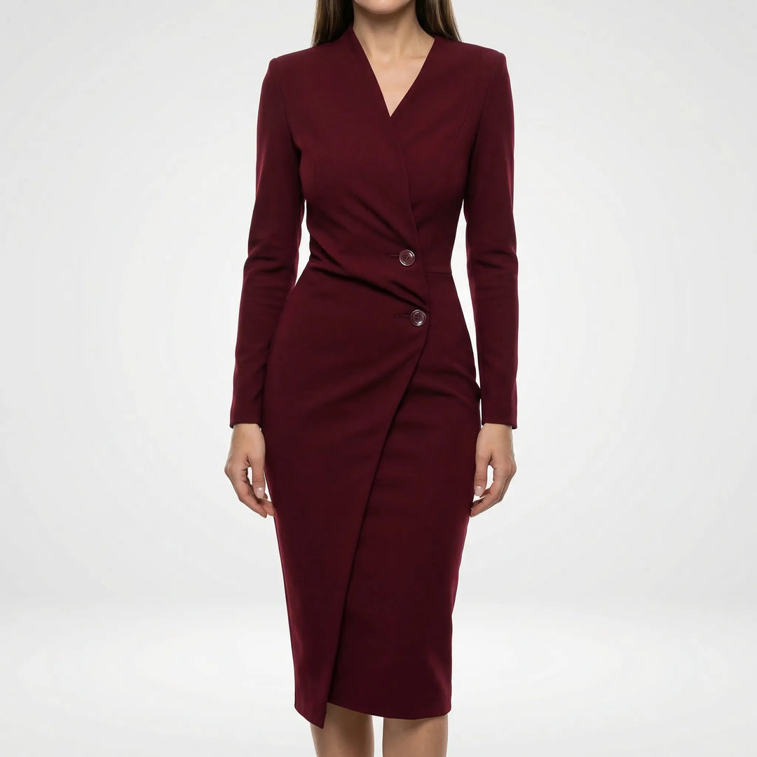 Vivienne Dunmore Burgundy Wedding Guest Dress