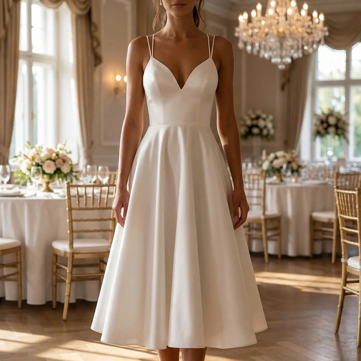 Bianca Moreau Sweetheart Wedding Guest Midi Dress