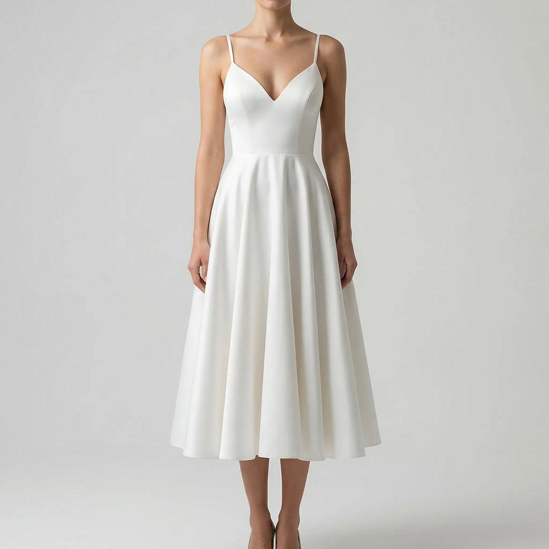 Bianca Moreau Sweetheart Wedding Guest Midi Dress