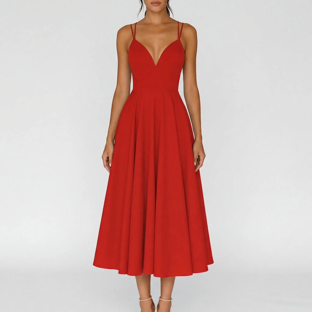 Bianca Moreau Sweetheart Wedding Guest Midi Dress