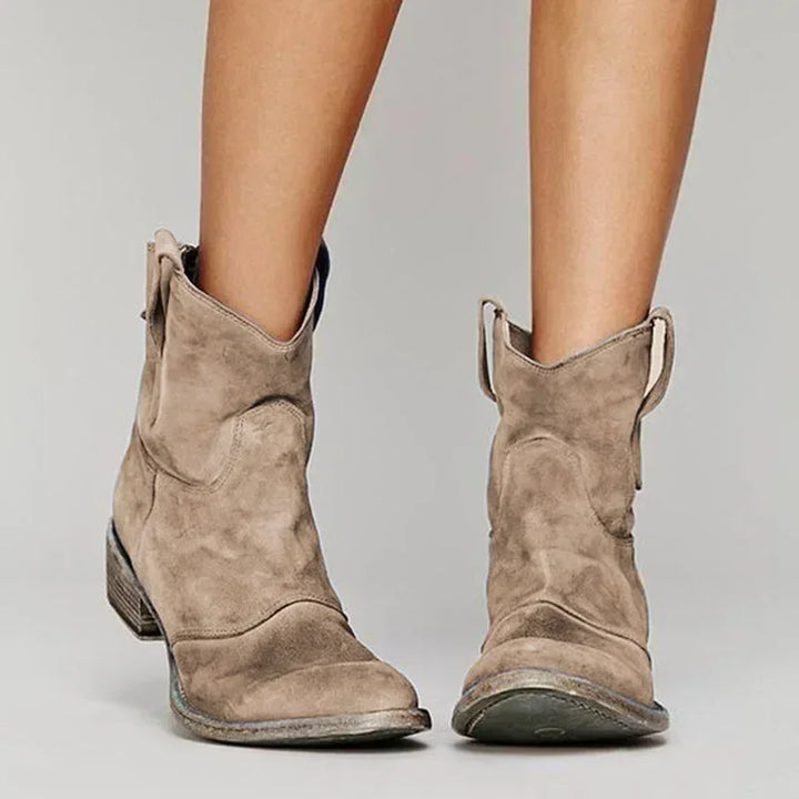 Sienna Vale Vintage Pointed Toe Ankle Cowboy Boots