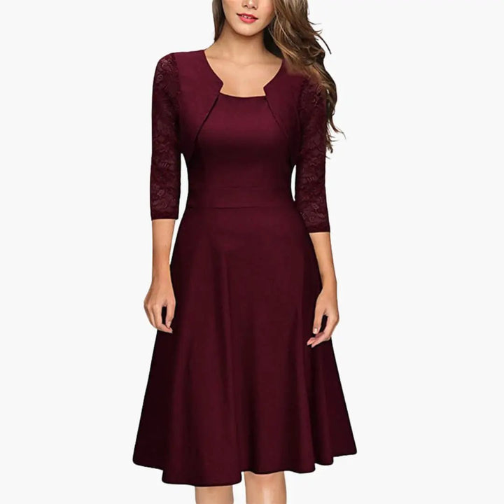 Marguerite Kesteven Burgundy Wedding Guest Dress