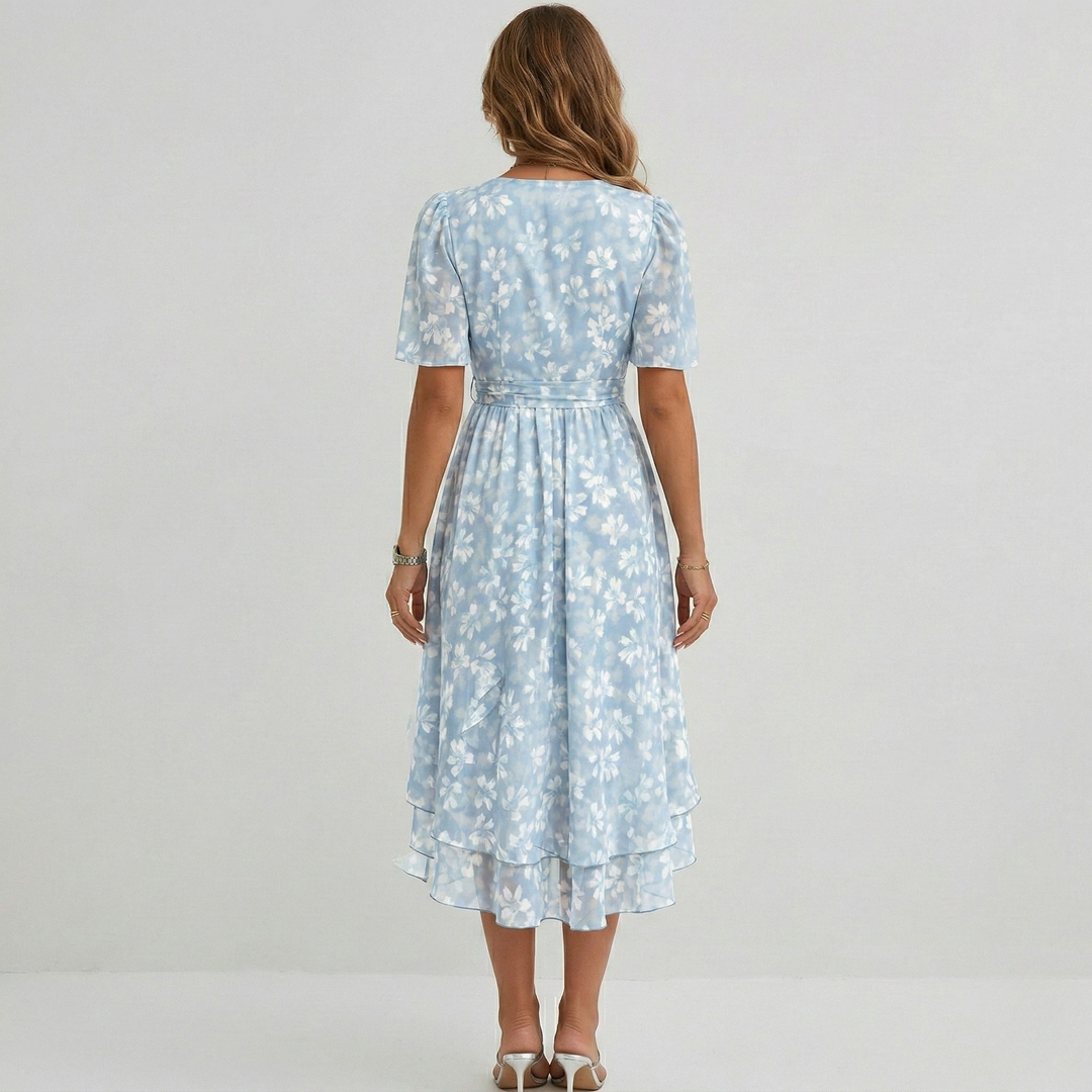 Isabella Marchetti Floral Wrap Wedding Guest Midi Dress