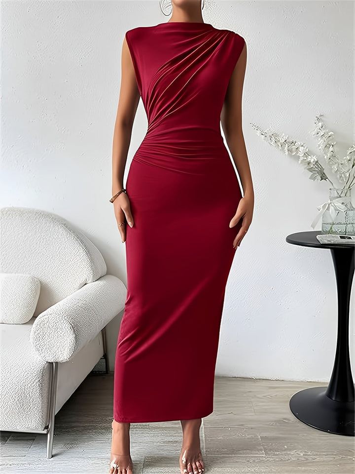 Perrine Elmsworth Burgundy Wedding Guest Dress